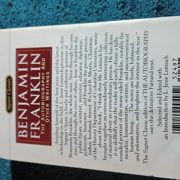 Benjamin Franklin the autobiography and other writings book - Picture 2 of 4